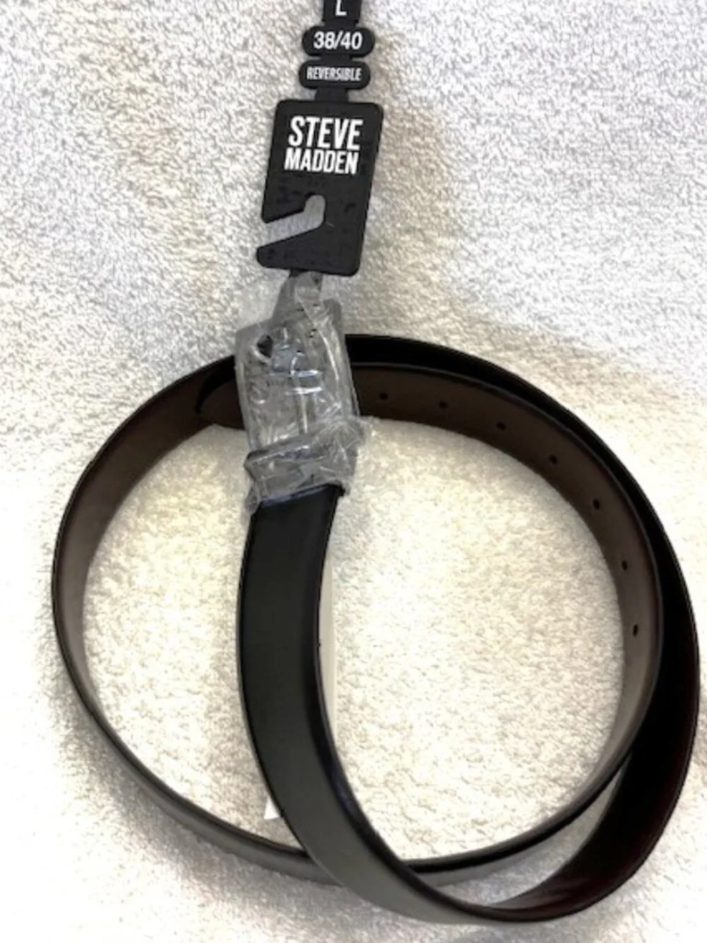 Steve Madden black/brown reversable belt Size L (38/40) NWT